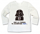 Camiseta Star Wars QUE LA FUERZA TE ACOMPAE PAPI..WL 