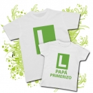 Camiseta PAPA (L) PRIMERIZO + Camiseta PEQUES (L) PRIMERIZO WC