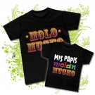 Camiseta PAPA MOLO MUCHO + Camiseta MIS PAPIS MOLAN MUCHO BC