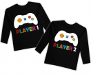 Camisetas gemelos PLAYER 1 + PLAYER 2 BL