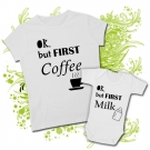 Camiseta MAMA OK BUT FIRST COFFEE + Body OK BUT FIRST MILK WC