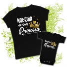 Camiseta MAMA MADRINA DE UNA PRINCESA + Body SOY LA PRINCESA BC