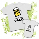 Camiseta PAPA DE TAL PALO ( Caa ) + Body TAL ASTILLA ( Bibe)