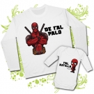 Camiseta PAPA DE TAL PALO Deadpool +  Body beb TAL ASTILLA Deadpool