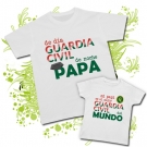 Camiseta de da GUARDIA CIVIL y de noche PAPA + Camiseta mi papi es el mejor GUARDIA CIVIL del MUNDO