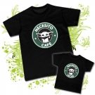Camiseta Baby Yoda NECESITO CAFE + Camiseta Baby Yoda NECESITO LECHE 