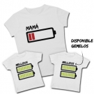 Camiseta MAM (Bateria vacia) + Camiseta MELLIZOS (Bateria llena)