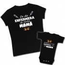 Camiseta de da ENFERMERA de noche MAMA + Body mi MAMA es la mejor ENFERMERA del mundo
