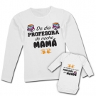 Camiseta de da PROFESORA de noche MAMA + Body mi MAMA es la mejor PROFESORA del mundo