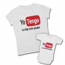 Camiseta YO TENGO LA HIJA MS GUAPA + Body YO TENGO LA MAM MS GUAPA