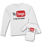 Camiseta YO TENGO LA HIJA MS GUAPO + Body YO TENGO LA MAM MS GUAPA