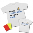 Camiseta De da Txuri-urdin de noche PAPA - Camiseta Mi PAPI es Txuri-urdin como yo