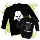 CAMISETA PAPA DARTH VADER XVIIII + BODY EL MEJOR PAPI DE LA GALAXIA BL