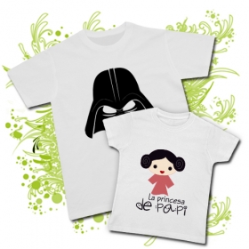 CAMISETA PAPA DARTH VADER IV + CAMISETA LA PRINCESA DE PAPI WC 
