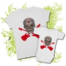 CAMISETA PAPA CALAVERA MEXICANA ROCKERA + BODY CALAVERA MEXICANA ROCKERA WC 