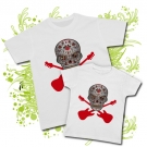 CAMISETA PAPA CALAVERA MEXICANA ROCKERA + CAMISETA CALAVERA MEXICANA ROCKERA WC 