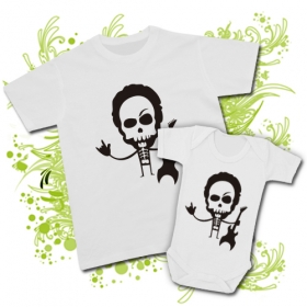 CAMISETA PAPA CALAVERA ROCK + BODY CALAVERA ROCK WC