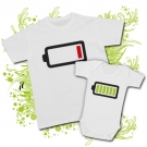 Camiseta PAPA BATERIA VACIA + Body BATERIA LLENA WC 