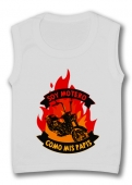 Camiseta sin mangas YO SOY MOTERO COMO MIS PAPIS TW.