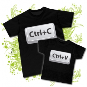 Camiseta PAPA Ctrl+C + Camiseta NI&Ntilde;OS Ctrl+V BC