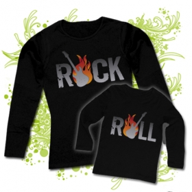 Camiseta MAMA ROCK & ROLL + CAMISETA NI&Ntilde;OS ROCK & ROLL BL