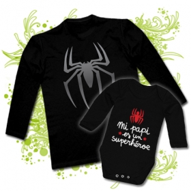 Camiseta PAPA SPIDERMAN + Body bebe MI PAPI ES UN SUPERHEROE BL