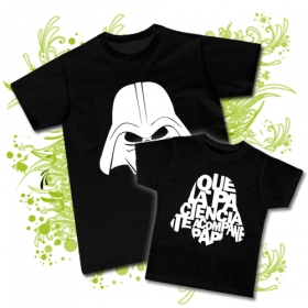 Camiseta PAPA DARTH VADER + Camiseta QUE LA PACIENCIA TE ACOMPA&Ntilde;E PAPI BC