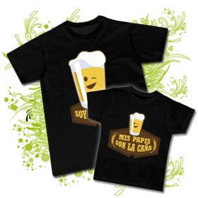 Camiseta pap&aacute; SOY LA CA&Ntilde;A + Camiseta MIS PAPIS SON LA CA&Ntilde;A BC