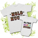 Camiseta PAPA MOLO MUCHO + Body MIS PAPIS MOLAN MUCHO WC