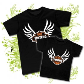 Camiseta PAPA SOY MOTERO + Camiseta MI PAPI ES MOTERO BC