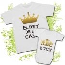 Camiseta PAPA EL REY DE LA CASA + Body LA PRINCESA DE LA CASA WC