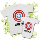 Camiseta PAPA CAPITAN SUPER PAPA + Body SUPER HIJO WC