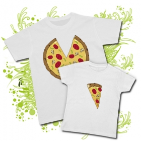 Camiseta PAPA PIZZA + Camiseta PORCI&Oacute;N PIZZA WC