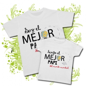 Camiseta PAPA SOY EL MEJOR PAPI DEL MUNDO MUNDIAL+ Camiseta TENGO EL MEJOR PAPI DEL MUNDO MUNDIAL WC