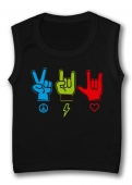 Camiseta sin mangas PEACE ROCK LOVE TB