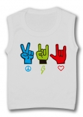 Camiseta sin mangas PEACE ROCK LOVE TW