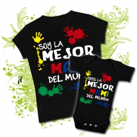 Camiseta SOY LA MEJOR MAMI DEL MUNDO + Body ERES LA MEJOR MAMI DEL MUNDO BC