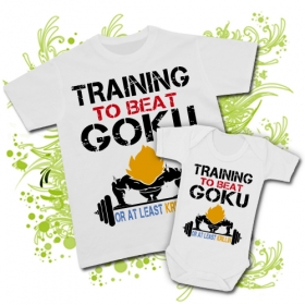 Camiseta PAPA TRAINING TO BEAT GOKU + Body TRAINING TO BEAT GOKU WC