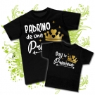 Camiseta PADRINO DE UNA PRINCESA + Camiseta SOY LA PRINCESA BC