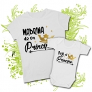 Camiseta MADRINA DE UN PRINCIPE + Body SOY EL PRINCIPE WC