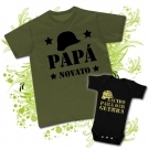 Camiseta PAPA NOVATO + Body NACIDO PARA DAR GUERRA 