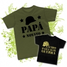 Camiseta PAPA NOVATO + Camiseta NACIDO PARA DAR GUERRA BC