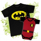 Camiseta PAPA BATMAN + Body BEBE ROBIN RC