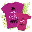 Camiseta MAMA I´M NOT A PRINCESS I´M A KHALEESI + Body I´M A KHALEESI..FC
