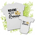 Camiseta MAMA MADRINA DE UNA PRINCESA + Body SOY LA PRINCESA WC