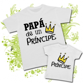 Camiseta PAP&Aacute; DE UNA PR&Iacute;NCIPE CORONA GOLD + Camiseta PR&Iacute;NCIPE CORONA GOLD