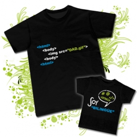 Camiseta PAPA INFORMATICO + Camiseta SOY BILING&Uuml;E INFORMATICO