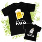 Camiseta PAPA DE TAL PALO ( Cerveza ) + Camiseta TAL ASTILLA ( Bibern)