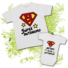 Camiseta PAPA S�PER AUT�NOMO + Body MI PAPI ES UN SUPERH�ROE