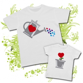 Camiseta PAPA REGADERA + Camiseta PLANTA CORAZ&Oacute;N